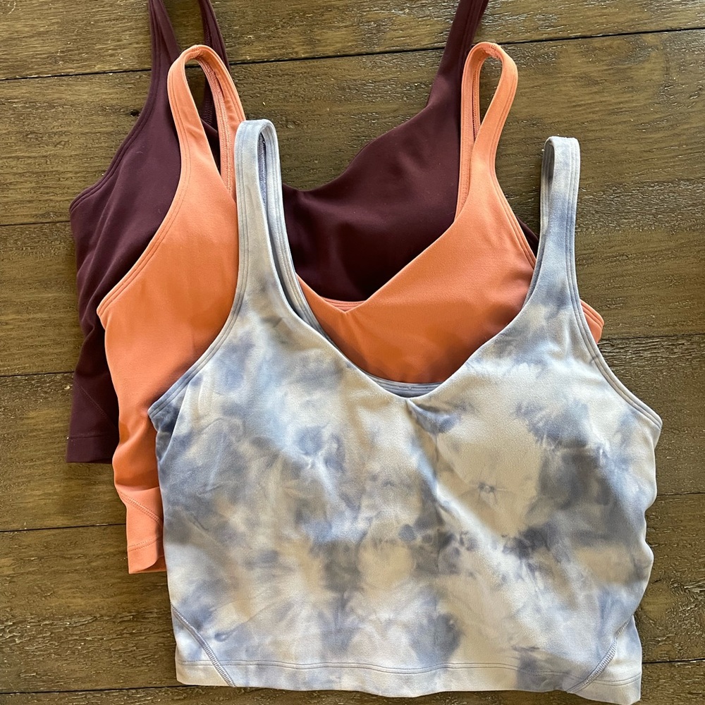 3 Lululemon Align Crop Tanks sz 8